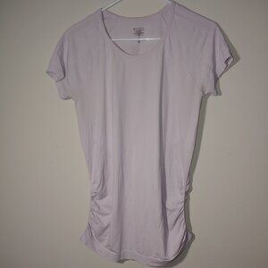 Athleta Ruched Sides Pullover Scoop Neck Lightweight Top Size L Lavender Purple